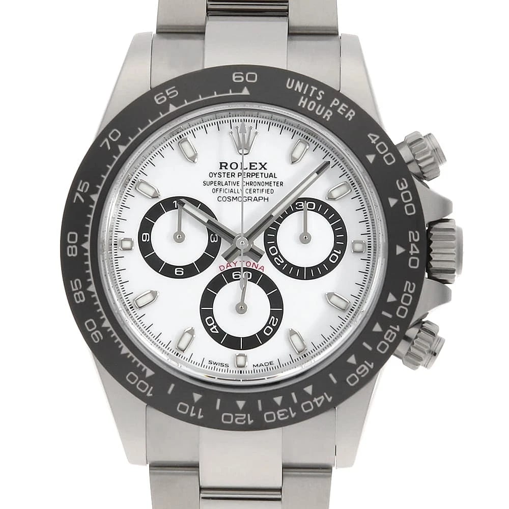 ROLEX COSMOGRAPH DAYTONA WHITE WATCH: ROLEX Cosmograph Daytona white Watch Brand: ROLEX Type: Wrist watch Material: Band Material Stainless Steel, Case Material Stainless Steel Color: Dial Color White Size: Band Size 19cm