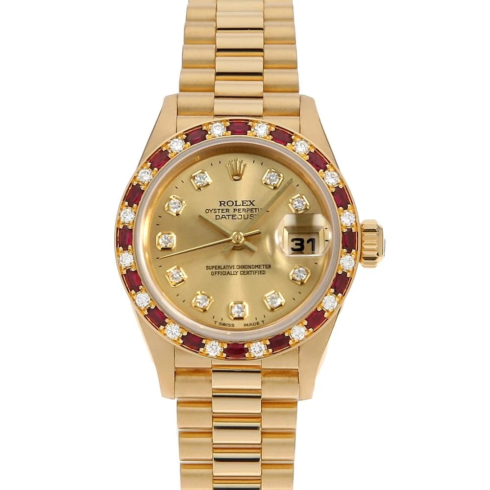 ROLEX DATEJUST DIAMOND CHAMPAGNE SECOND WATCH: ROLEX Datejust Diamond Champagne second Watch Brand: ROLEX Type: Wrist watch Material: Band Material Yellow Gold, Case Material Yellow Gold Color: Dial Color Champagne Gold Size: Band Size 16cm (6
