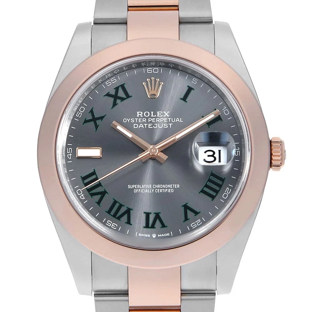 ROLEX DATEJUST SLATE GREEN ROMA OYSTER BRACELET WATCH (1 of 7)