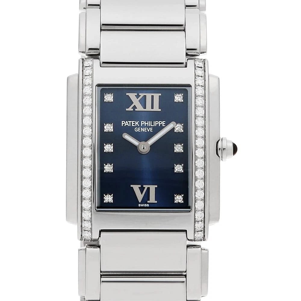 PATEK PHILIPPE TWENTY WATCH: PATEK PHILIPPE Twenty Watch Brand: PATEK PHILIPPE Type: Wrist watch Material: Band Material Stainless Steel, Case Material Stainless Steel Color: Dial Color Blue Size: Band Size 16.5cm (6.5inch),
