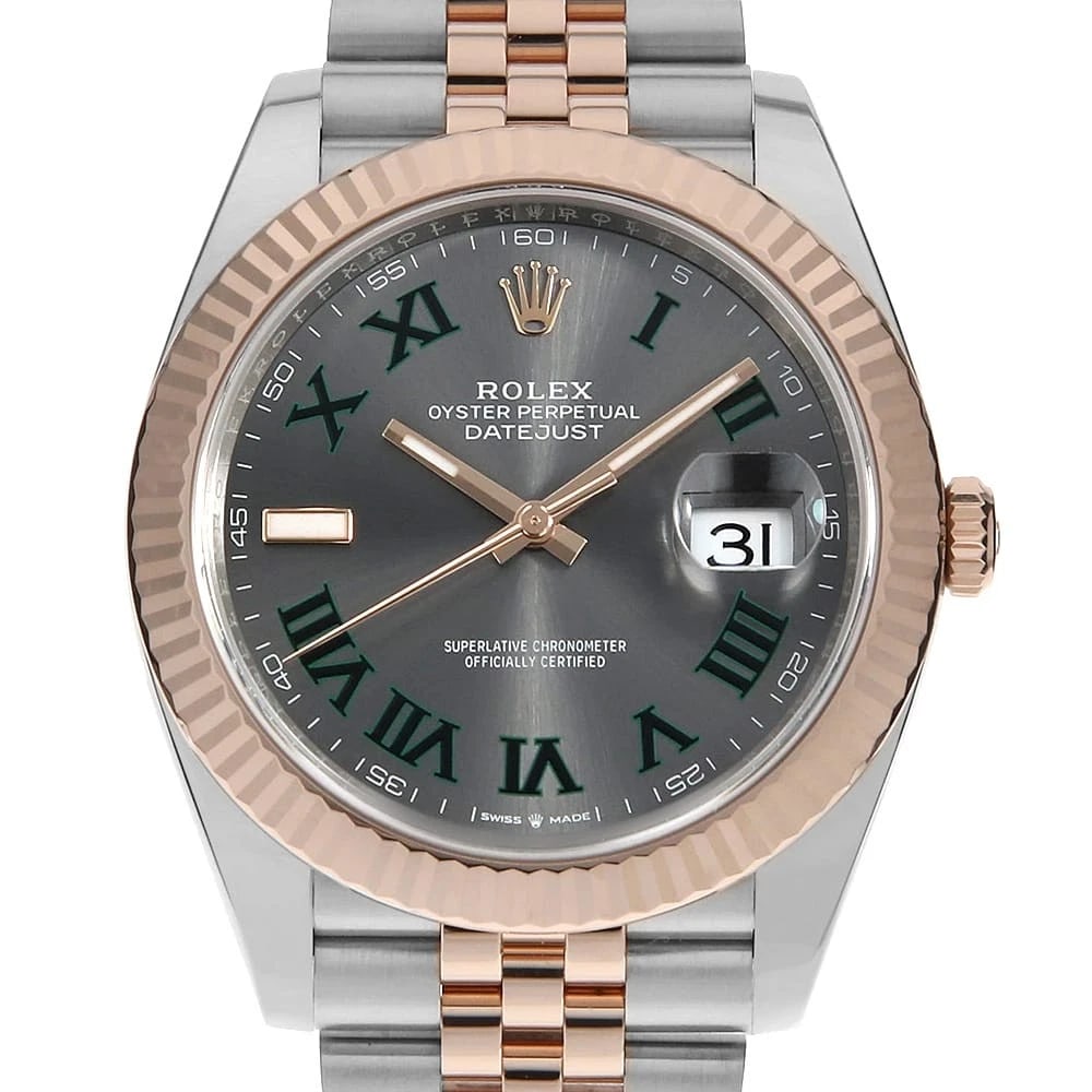 ROLEX DATEJUST 41 SLATE (GREY) GREEN WATCH (1 of 7)