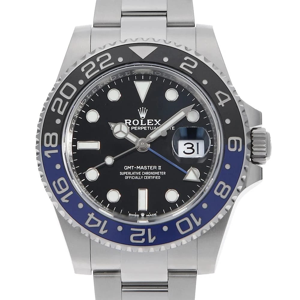 ROLEX GMT MASTER II BLACK 3 ROW OYSTER BRACELET WATCH (1 of 7)