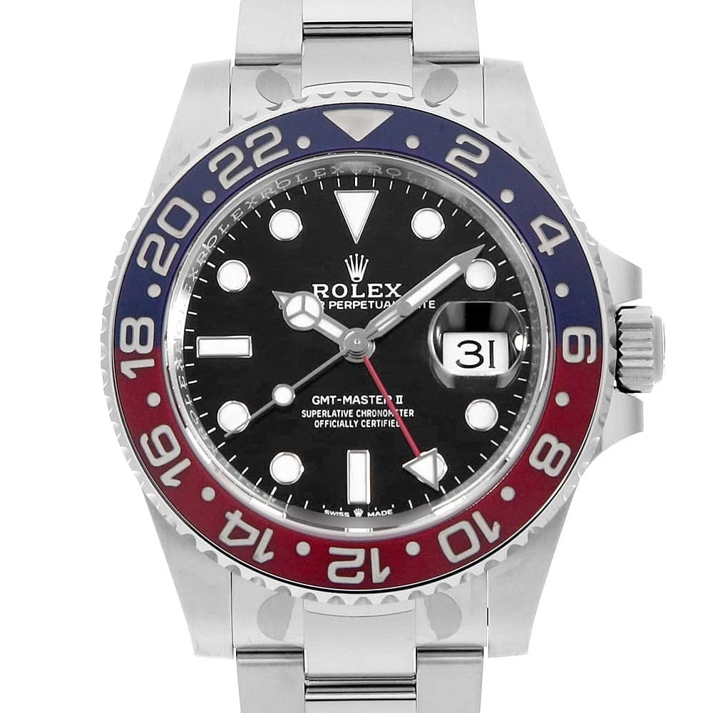 ROLEX GMT MASTER II BLACK 3 ROW OYSTER BRACELET WATCH (1 of 7)
