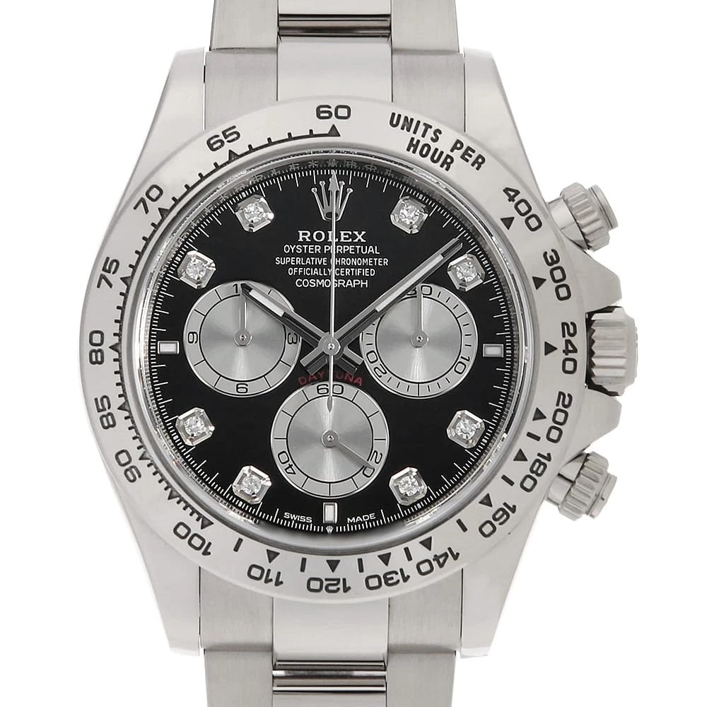 ROLEX COSMOGRAPH DAYTONA 8P DIAMOND BLACK X STEEL WATCH (1 of 8)