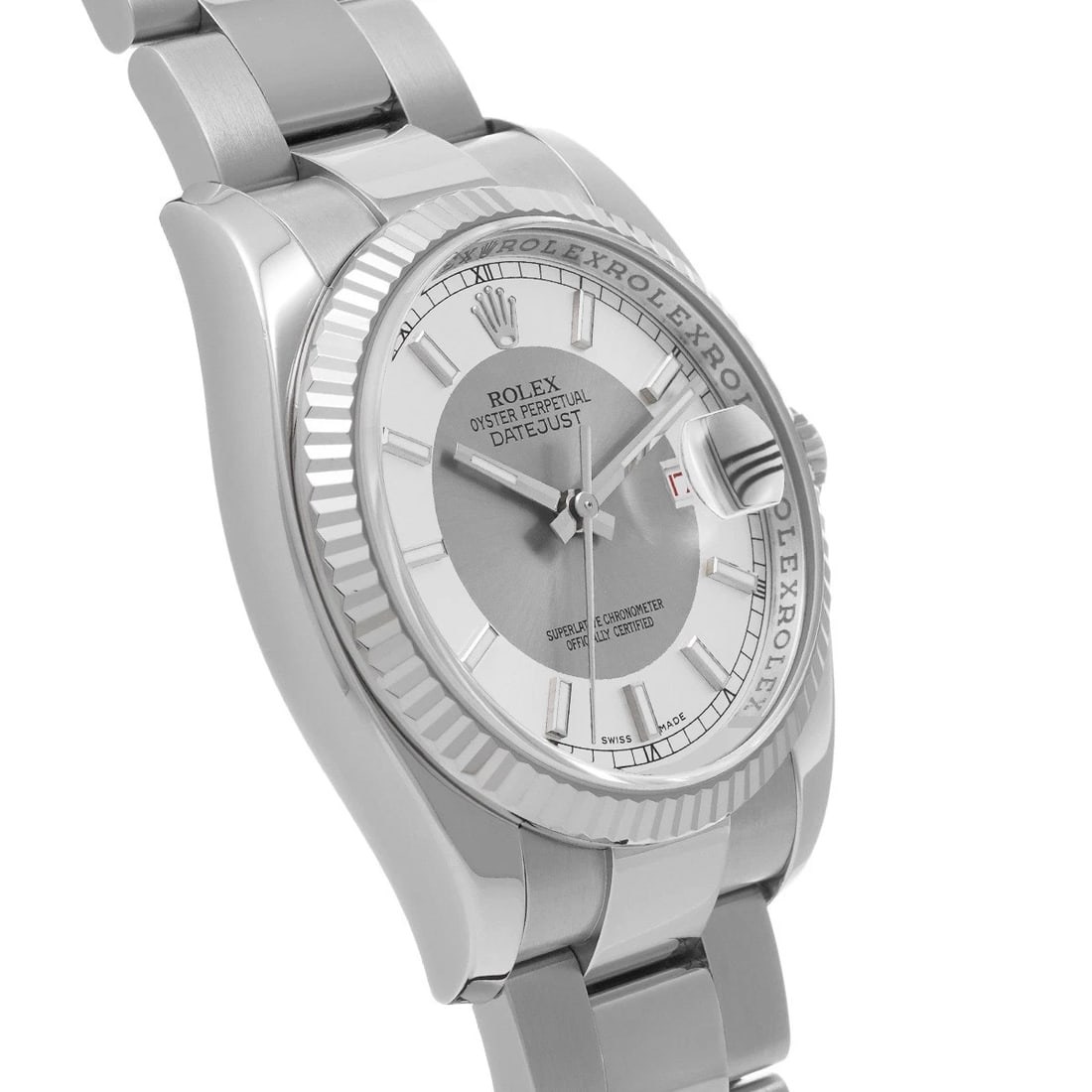 ROLEX DATEJUST SILVER WATCH - 3