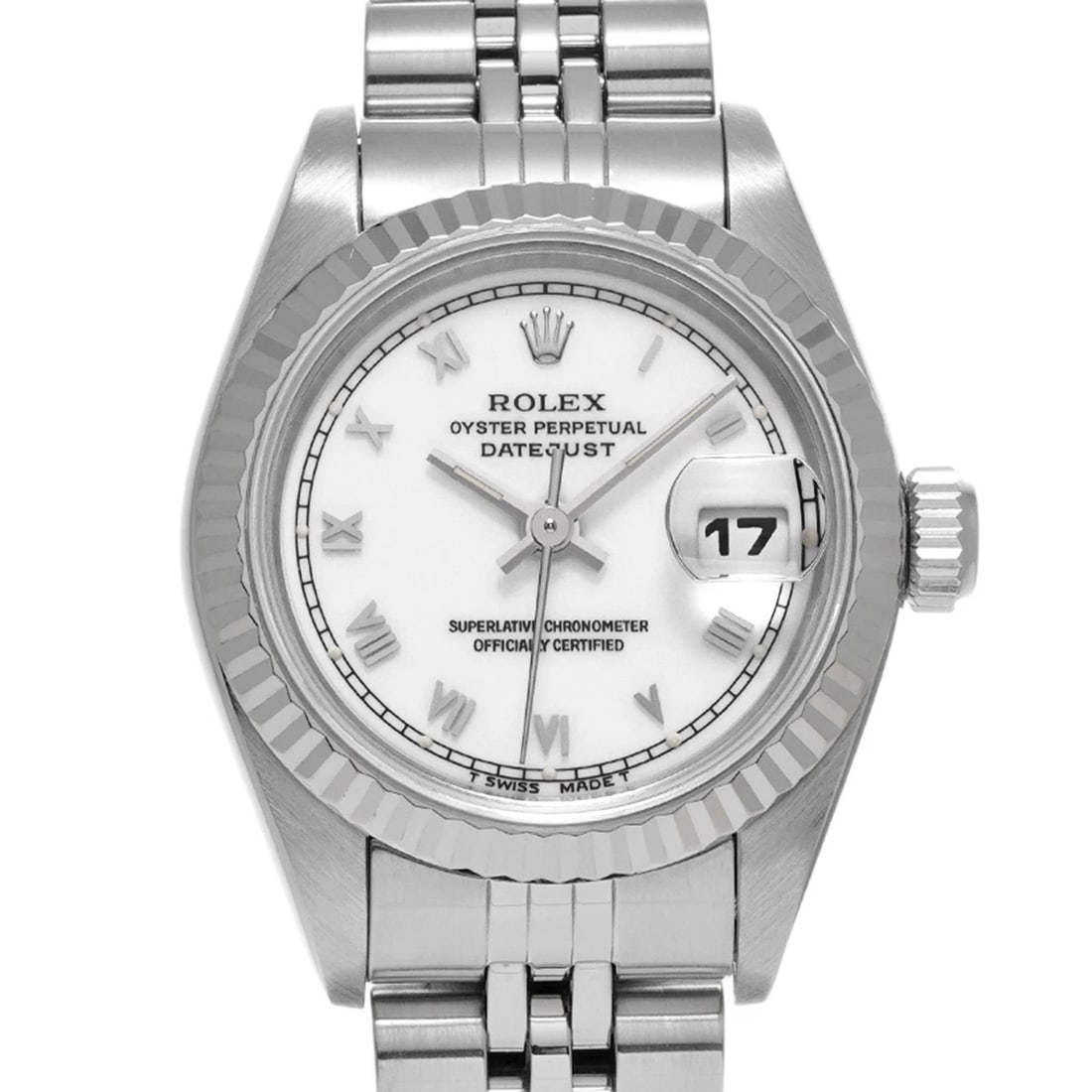 ROLEX DATEJUST WHITE WATCH - 4