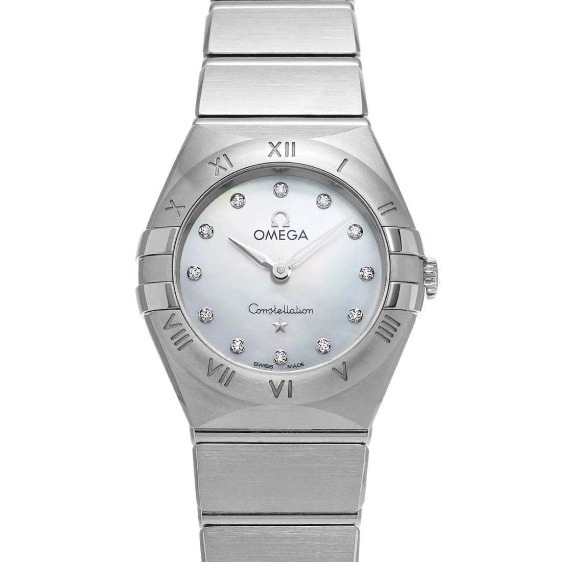 OMEGA CONSTELLATION QUARTZ WHITE SHELL DIAMOND WATCH: OMEGA Constellation Quartz White shell diamond WATCH Brand: OMEGA Type: Wristwatch Material: Band Material Stainless steel, Case Material Stainless steel Color: Dial Color White shell Size: