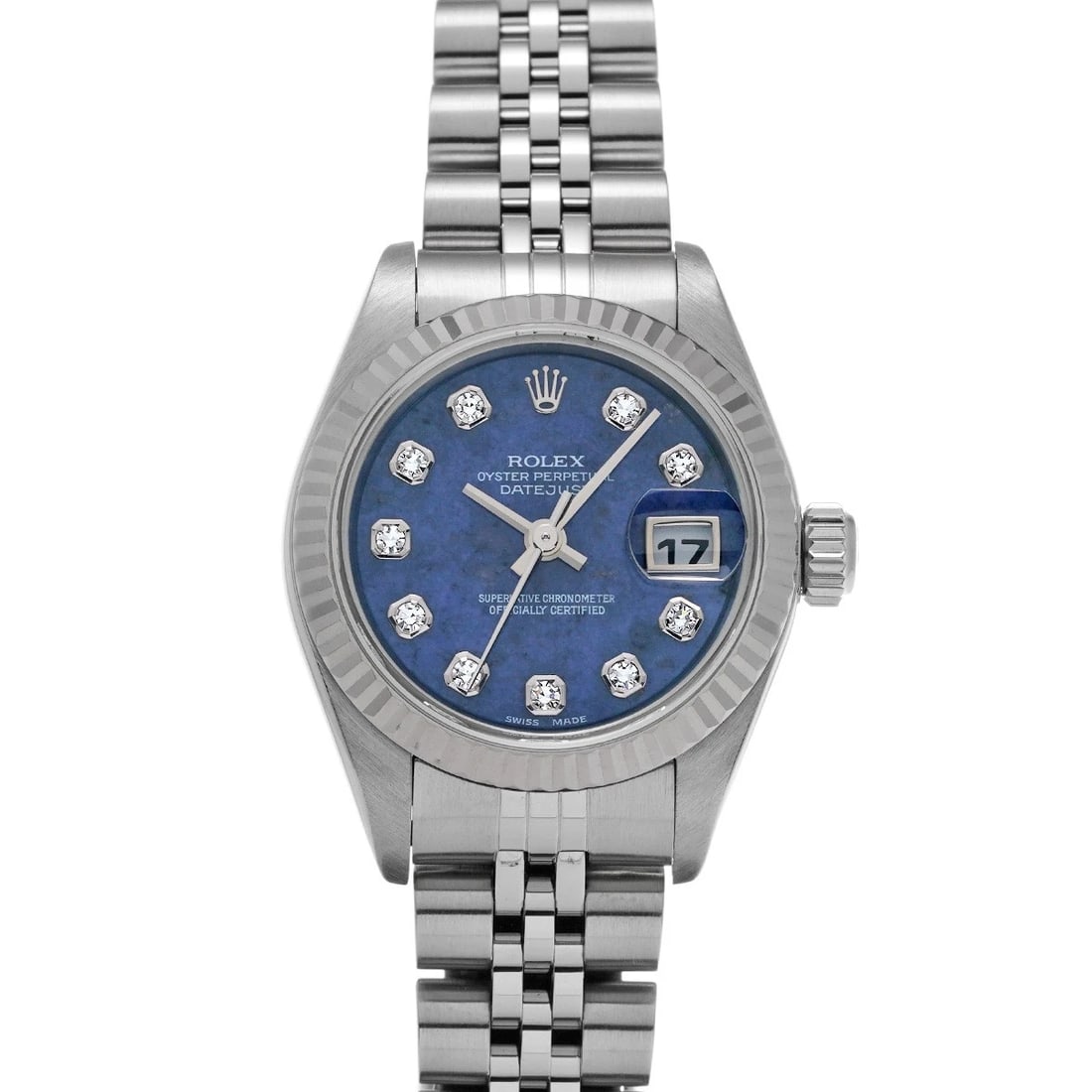 ROLEX DATEJUST SODALITE DIAMOND WATCH (1 of 4)