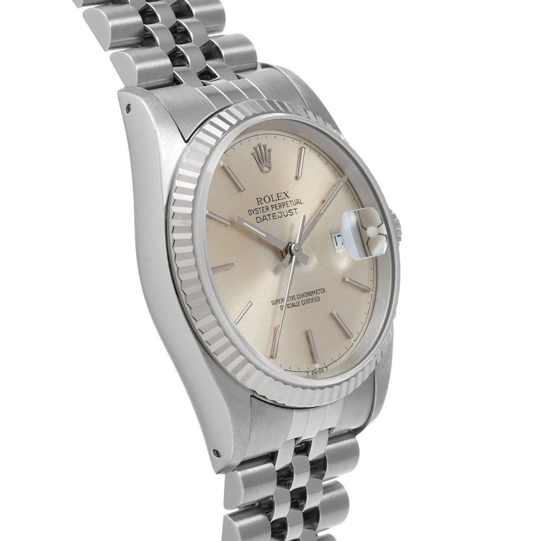 ROLEX DATEJUST SILVER WATCH - 3