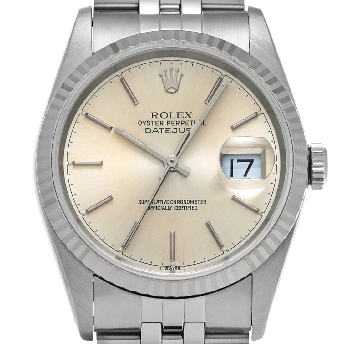ROLEX DATEJUST SILVER WATCH - 4
