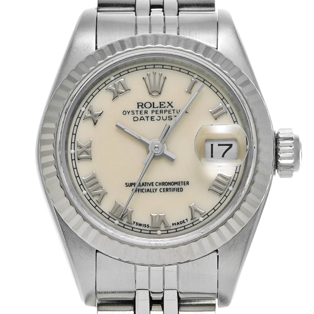 ROLEX DATEJUST WHITE WATCH - 4