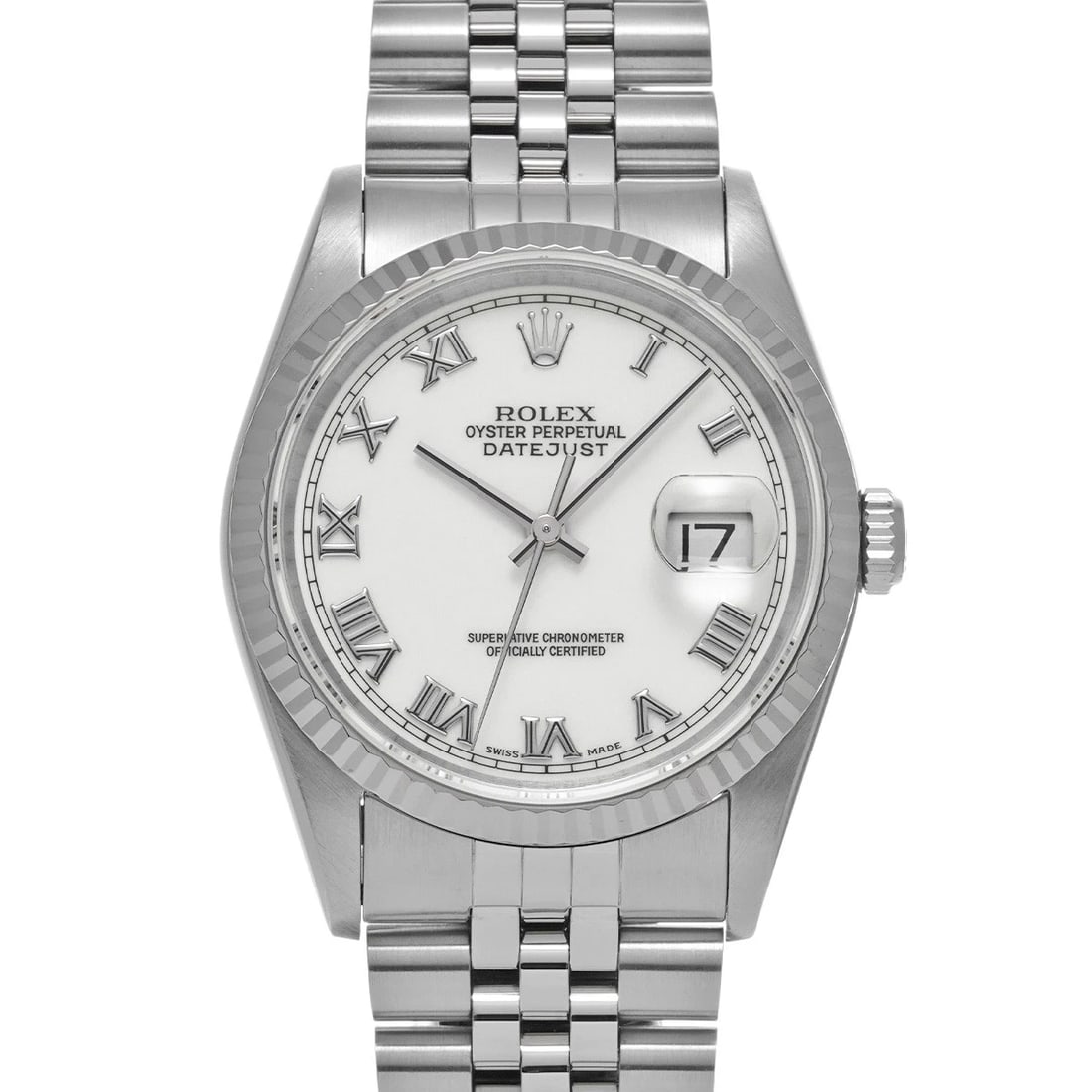 ROLEX DATEJUST WHITE SHANTUNG WATCH: ROLEX Datejust White Shantung WATCH Brand: ROLEX Type: Wristwatch Material: Band Material Stainless steel, Case Material Stainless steel Color: Dial Color White Shantung Size: Case H/about 36mm W/