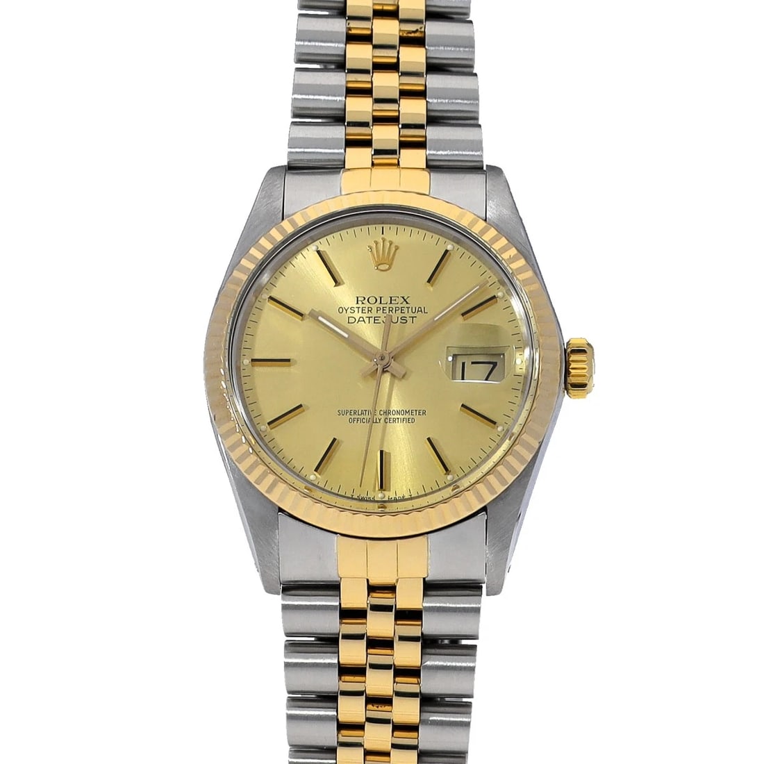 ROLEX DATEJUST CHAMPAGNE WATCH (1 of 4)