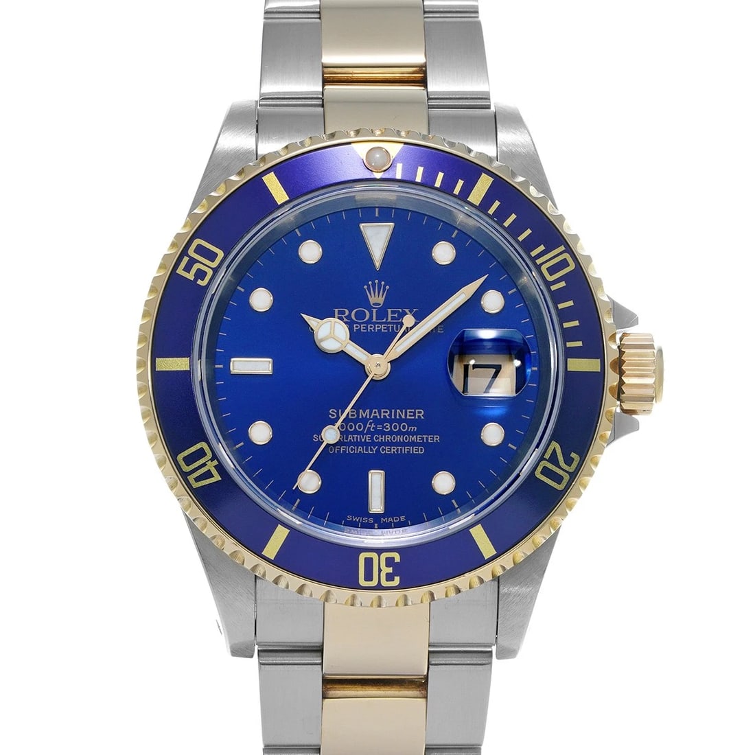 ROLEX SUBMARINER BLUE WATCH: ROLEX Submariner blue WATCH Brand: ROLEX Type: Wristwatch Material: Band Material Stainless steel/Yellow Gold, Case Material Stainless steel Color: Dial Color blue Size: Case H/about 40mm