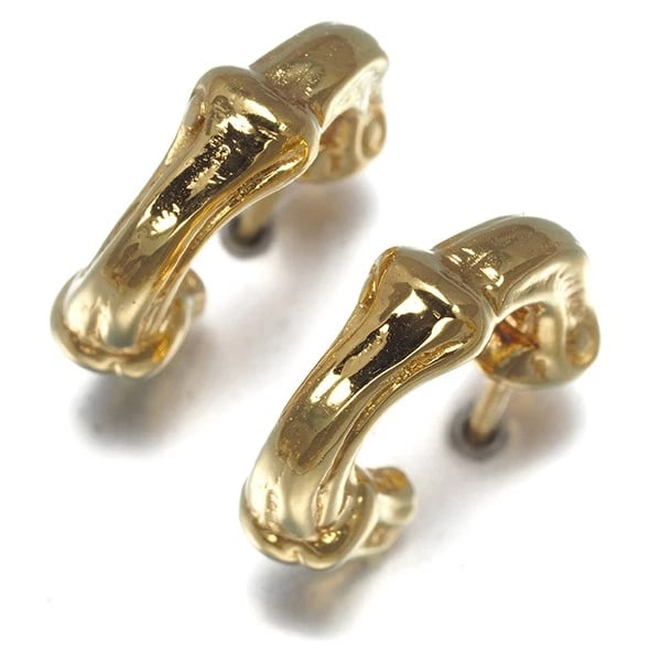 TIFFANY&CO. EARRINGS NATURE BAMBOO HOOP 18K 750 YELLOW GOLD (1 of 2)