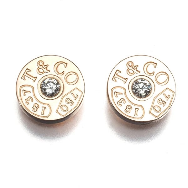 TIFFANY&CO. EARRINGS DIAMOND CIRCLE 18K 750 ROSE GOLD: Tiffany&Co. Earrings Diamond Circle 18K 750 Rose Gold Brand: Tiffany & Co. Type: Earrings Material: 18K / 750 / Rose Gold Main Stone/Creation Natural Color: None Size: Design Size: Diameter Approx