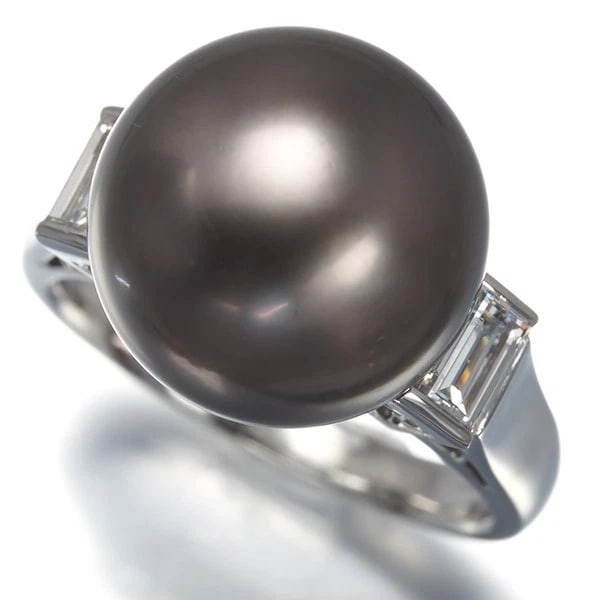MIKIMOTO RING BLACK SOUTH SEA PEARL DIAMOND PT 950: Mikimoto Ring Black South Sea Pearl Diamond Pt 950 Brand: MIKIMOTO Type: Ring Material: 950 / Platinum Color: None Size: US 6-6.25 Accessories: None Accessories Notice: When purchasing pre