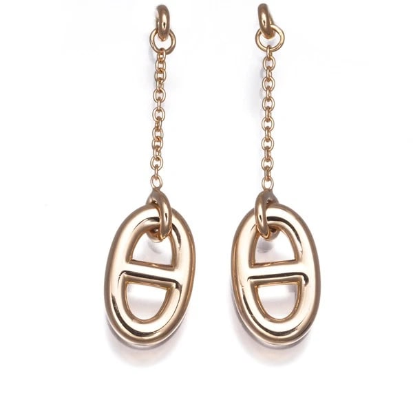 HERMES EARRINGS CHAINE D'ANCRE 18K 750 ROSE GOLD (1 of 2)