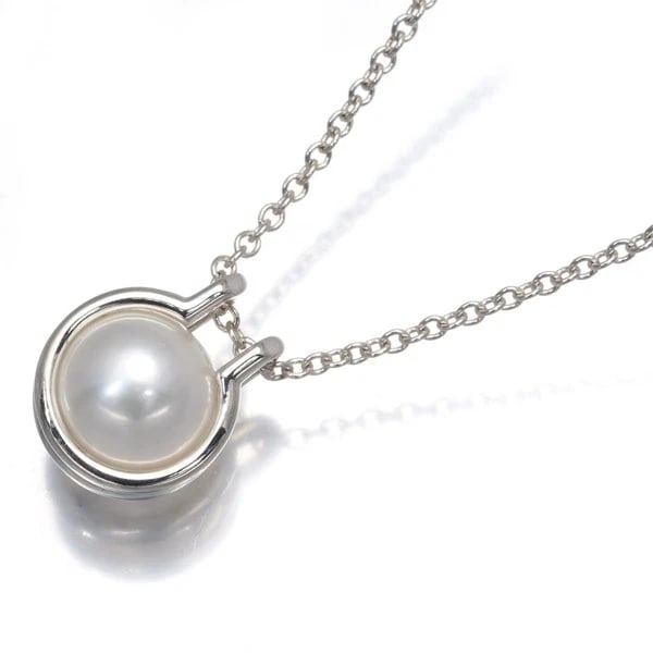 TIFFANY&CO. NECKLACE PEARL 9.8MM HARD WEAR 925 STERLING SILVER (1 of 2)