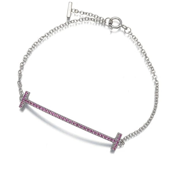 TIFFANY&CO. BRACELET PINK SAPPHIRE TIFFANY T SMILE (1 of 2)