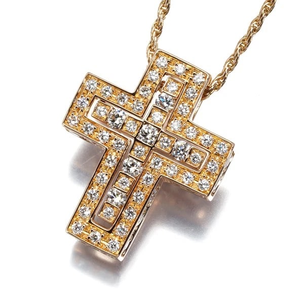 DAMIANI NECKLACE DIAMOND BELLE EPOQUE CROSS XS (1 of 2)
