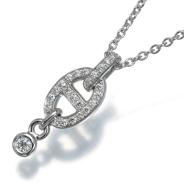 HERMES NECKLACE DIAMOND CHAINE D'ANCRE 18K 750 WHITE GOLD (1 of 2)