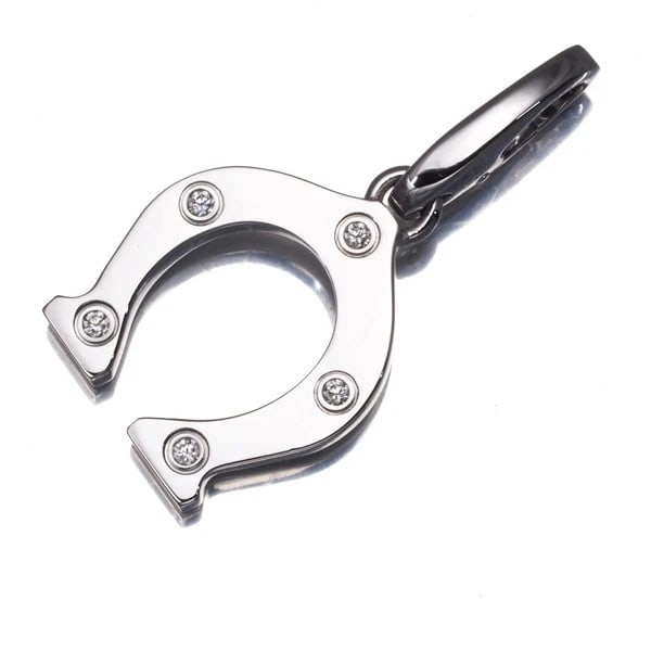 CARTIER PENDANT DIAMOND HORSESHOE CHARM 18K 750 WHITE GOLD: Cartier Pendant Diamond Horseshoe Charm 18K 750 White Gold Brand: Cartier Type: Pendant Material: 18K / 750 / White Gold Main Stone/Creation Natural Color: None Size: Design size: 14.8 x 13.2mm To