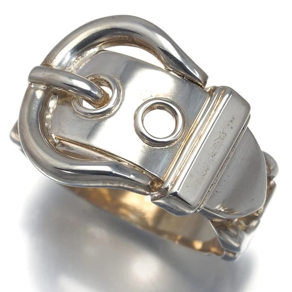 HERMES RING BOUCLE SELLIER 925 STERLING SILVER: HERMES Ring Boucle Sellier 925 Sterling Silver Brand: HERMES Type: Ring Material: 925 / Sterling Silver Color: None Size: US 6.75-7 Accessories: None Accessories Notice: When purchasing pr