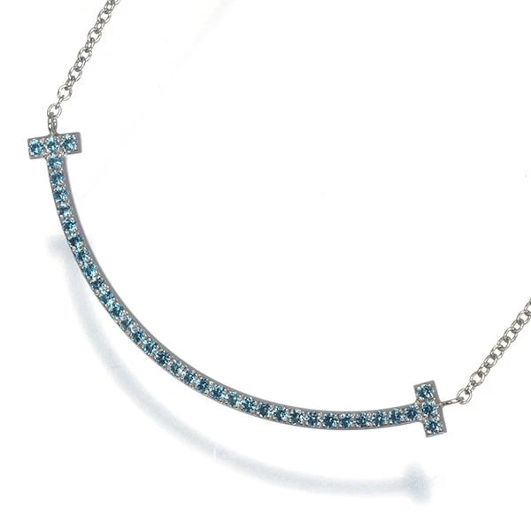 TIFFANY&CO. NECKLACE TOPAZ TIFFANY T SMILE SMALL 18K 750 WHITE GOLD: Tiffany&Co. Necklace Topaz Tiffany T Smile Small 18K 750 White Gold Brand: Tiffany & Co. Type: Necklace Material: 18K / 750 / White Gold Main Stone/Creation Natural Color: None Size: Necklace leng