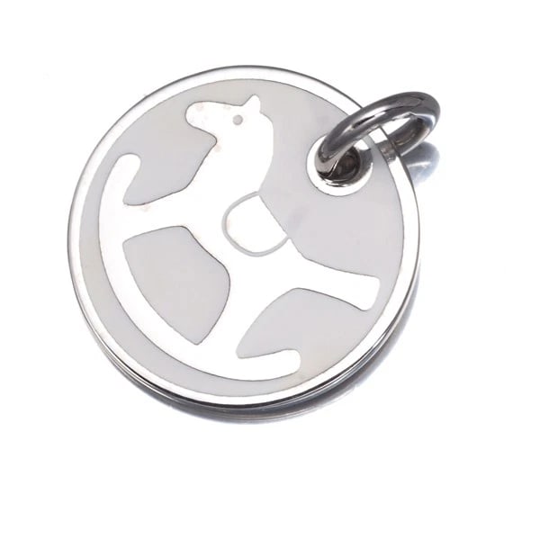 HERMES PENDANT DADA ROCKING HORSE 18K 750 WHITE GOLD (1 of 2)
