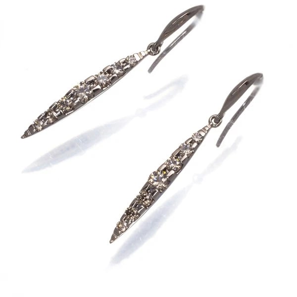KASHIKEY EARRINGS DIAMOND NAKED HOOK 18K 750 BROWN GOLD (1 of 3)