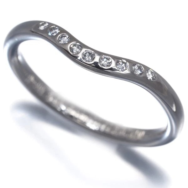 TIFFANY&CO. RING DIAMOND CURVED BAND 9P 950 PLATINUM (1 of 2)