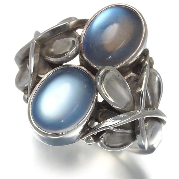 GEORG JENSEN RING MOONSTONE 925 STERLING SILVER: Georg Jensen Ring Moonstone 925 Sterling Silver Brand: Georg Jensen Type: Ring Material: 925 / Sterling Silver Main Stone/Creation Natural Color: None Size: US 6.5-6.75 Accessories: None A