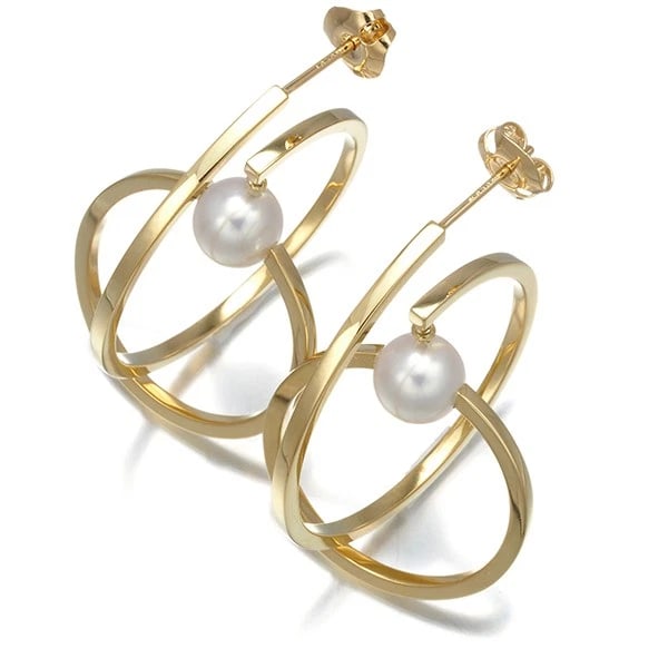 TASAKI EARRINGS AKOYA PEARL KINETIC 18K 750 YELLOW GOLD (1 of 2)