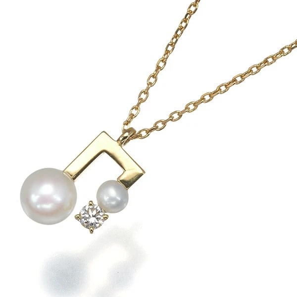 TASAKI NECKLACE AKOYA PEARL DIAMOND BALANCE NOTE PETIT: TASAKI Necklace Akoya Pearl Diamond Balance note Petit Brand: TASAKI Type: Necklace Material: 18K / 750 / Yellow Gold Color: None Size: Necklace length: 38 - 43cm Pendant size: 11.0 x 8.6mm Total