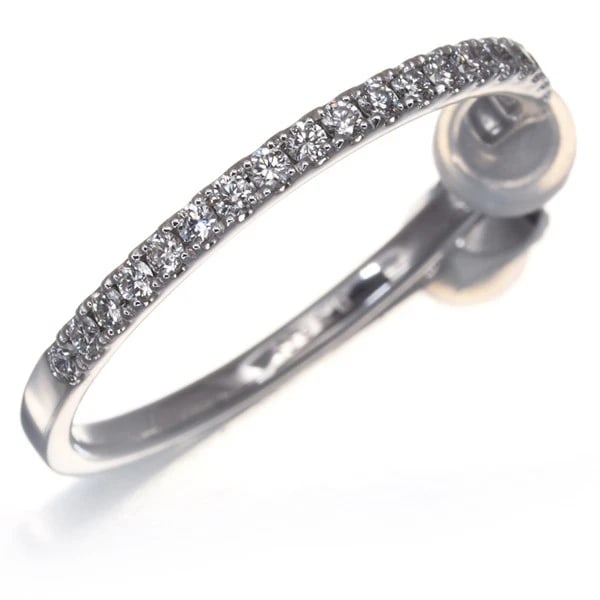 MIKIMOTO SINGLE EARRING DIAMOND HOOP 18K 750 WHITE GOLD: Mikimoto Single Earring Diamond Hoop 18K 750 White Gold Brand: MIKIMOTO Type: Single Earring Material: 18K / 750 / White Gold Main Stone/Creation Natural Color: None Size: Design size: length 27.0