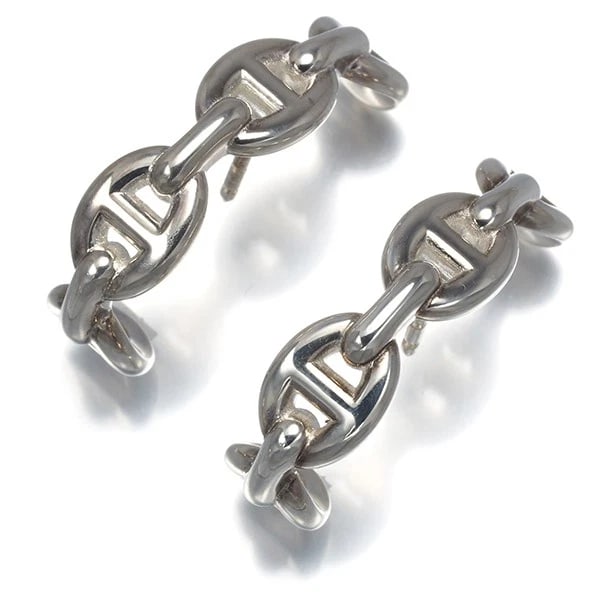 HERMES EARRINGS CHAINE D'ANCRE ENCHAINE 925 STERLING SILVER (1 of 2)