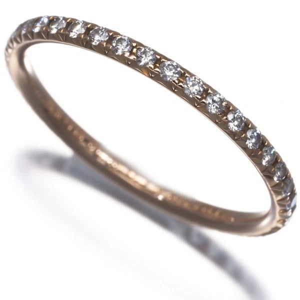 TIFFANY&CO. RING DIAMOND METRO FULL ETERNITY: Tiffany&Co. Ring Diamond Metro Full Eternity Brand: Tiffany & Co. Type: Ring Material: 18K / 750 / Rose Gold Main Stone/Creation Natural Color: None Size: US 4 Accessories: None Accessorie