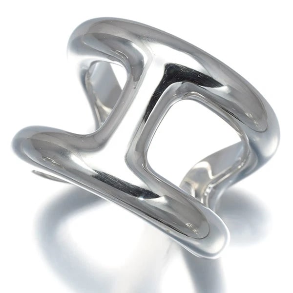 HERMES RING OSMOSE GM 925 STERLING SILVER: HERMES Ring Osmose GM 925 Sterling Silver Brand: HERMES Type: Ring Material: 925 / Sterling Silver Color: None Size: US 5.75 - 6 Accessories: None Accessories Notice: When purchasing pre-o