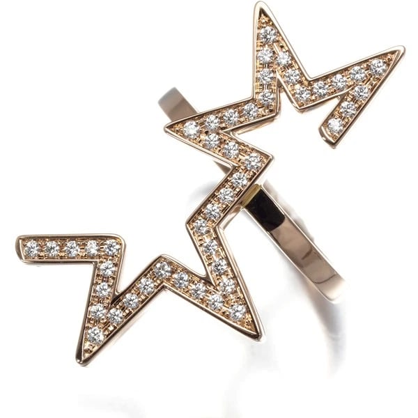 TASAKI RING DIAMOND ABSTRACT STAR 18K 750 ROSE GOLD: TASAKI Ring Diamond Abstract Star 18K 750 Rose Gold Brand: TASAKI Type: Ring Material: 18K / 750 / Rose Gold Main Stone/Creation Natural Color: None Size: US 6-6.25 Accessories: None Acces