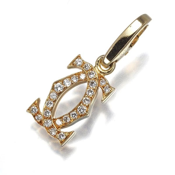 CARTIER PENDANT DIAMOND 2C DOUBLE C C2 CHARM: Cartier Pendant Diamond 2C Double C C2 Charm Brand: Cartier Type: Pendant Material: 18K / 750 / Yellow Gold Main Stone/Creation Natural Color: None Size: Design size: 13.0 x 8.5mm Total length of