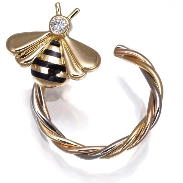 CARTIER SINGLE EARRING DIAMOND BEE 3COLOR 18K YG/WG/RG/ENAMEL: Cartier Single Earring Diamond Bee 3color 18K YG/WG/RG/Enamel Brand: Cartier Type: Single Earring Material: 18K / 750 / Yellow Gold 18K / 750 / White Gold 18K / 750 / Rose Gold Enamel Main Stone/Cre