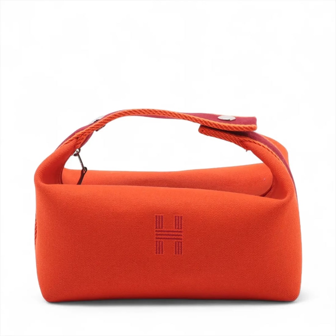 HERMES BRID A BLACK PM CANVAS ORANGE SILVER (1 of 5)
