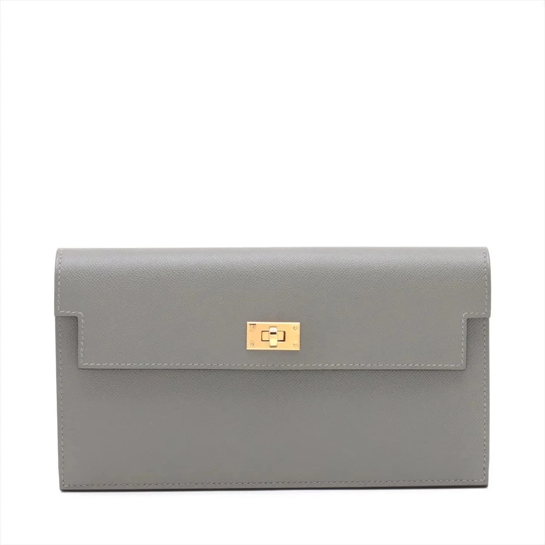 HERMES KELLY POCKET LONG VEAU MADAME GRIMAYER GOLD: Hermes Kelly pocket Long Veau Madame Grimayer Gold Brand: Hermes Type: Clutch bag Material: Veau Madame Color: Grimayer Size: Height:4.5inchLength:7.9inch Accessories: None Accessories