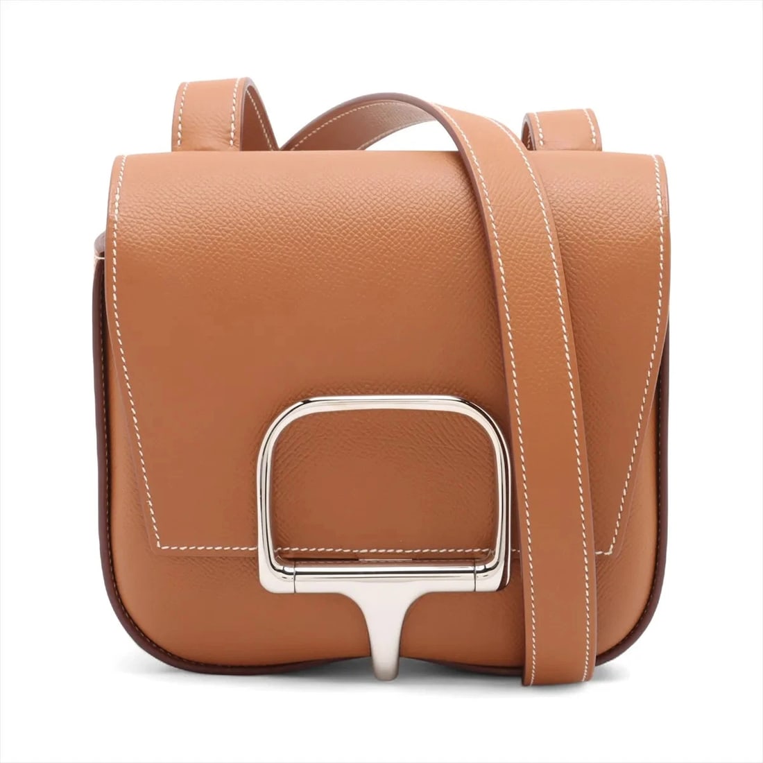 HERMES DELLA CAVALLERIA VEAU EPSOM GOLD SILVER: Hermes Della Cavalleria Veau Epsom Gold Silver Brand: Hermes Type: Shoulder bag Material: Veau Epsom Color: Gold Size: Height:6.5inch Length:6.7inch Depth:3.0inch Shoulder height:22.8inch 