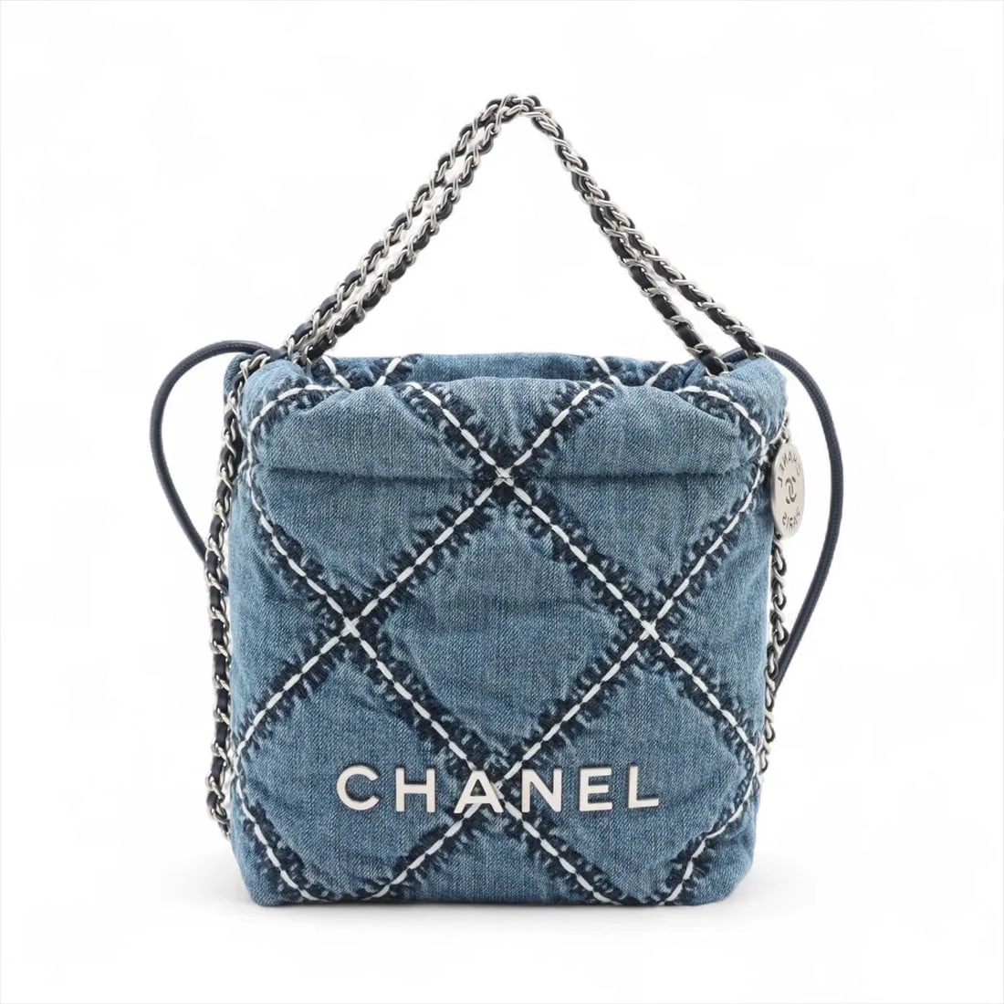CHANEL 22 MINI DENIM CHAIN SHOULDER BAG (1 of 8)