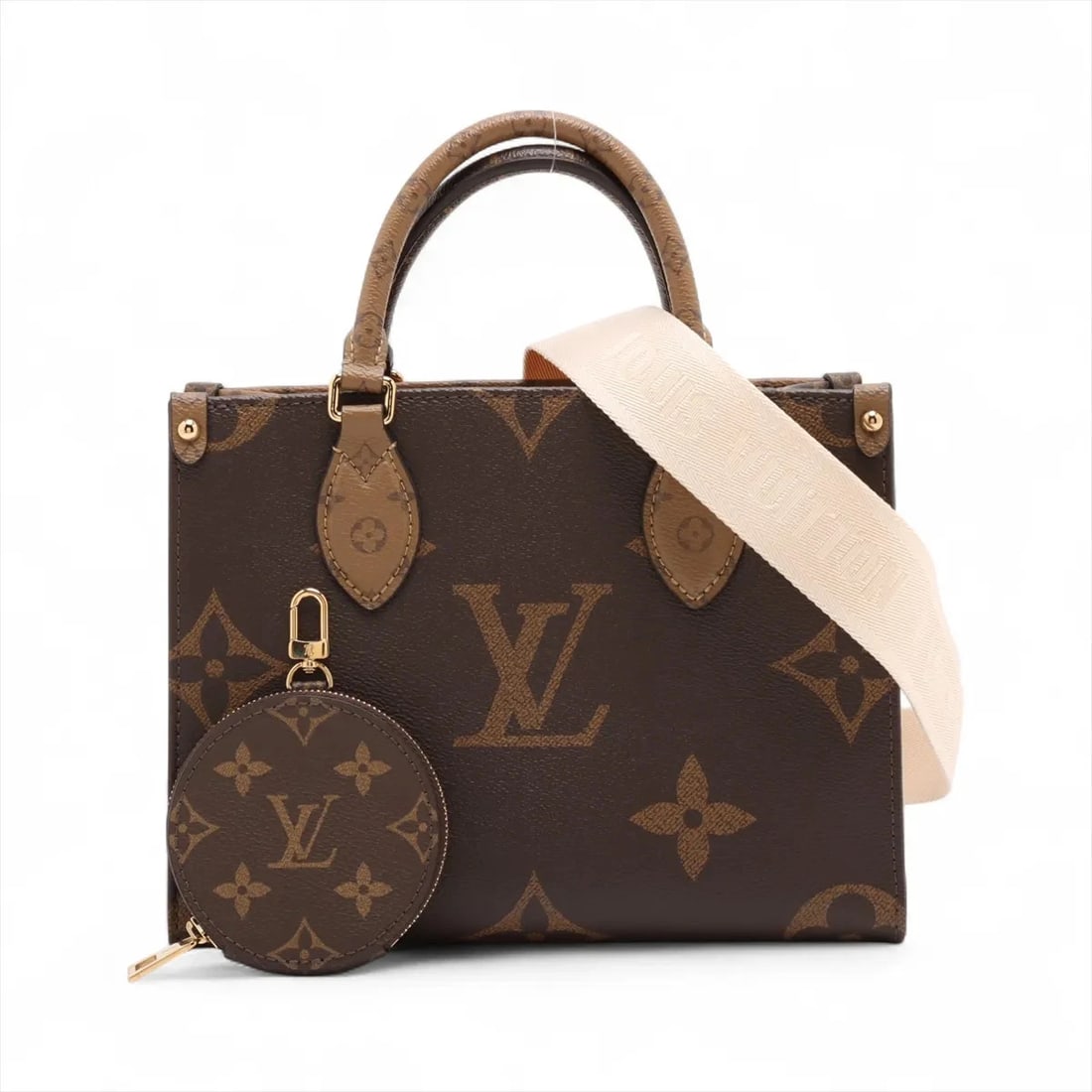 LOUIS VUITTON MONOGRAM GIANT REVERSE ON THE GO PM BROWN (1 of 8)