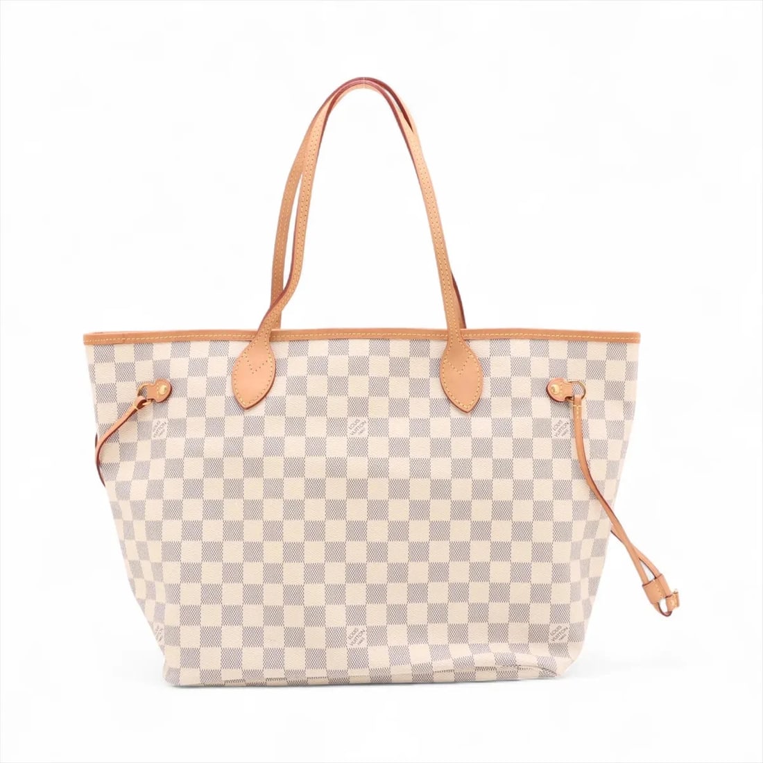 LOUIS VUITTON DAMIER AZURE NEVERFULL MM WHITE: Louis Vuitton Damier Azure Neverfull MM White Brand: Louis Vuitton Type: Tote bag Material: None Color: White Size: Height:11.4inch Length:13.0inch Depth:6.1inch Handle height:7.9inch 