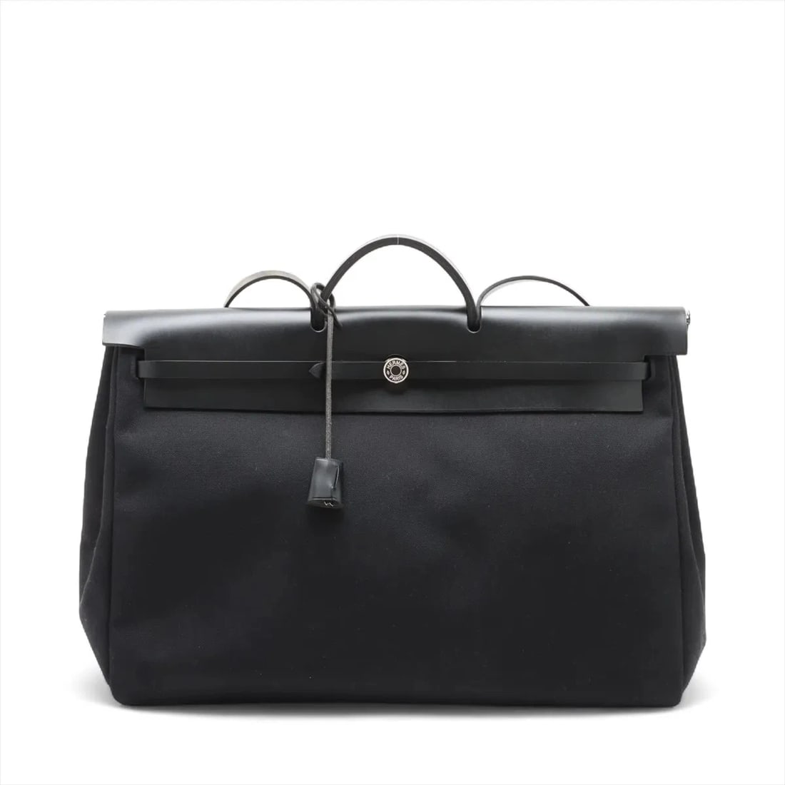 HERMES ALE BAG ZIP GM TWAL MILITARY X VASH HUNTER: Hermes Ale Bag Zip GM Twal military x vash hunter Brand: Hermes Type: Hand bag Material: Toile militaire Color: Black Size: Height:14.2inch Length:19.1inch Depth:8.1inch Handle height:2.4inch Shou