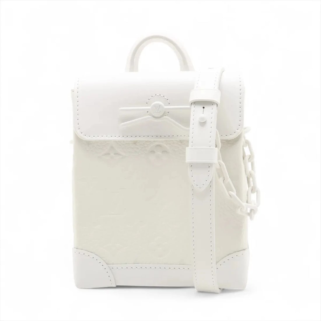 LOUIS VUITTON MONOGRAM TRION NANO STEAMER WHITE: Louis Vuitton monogram trion nano steamer White Brand: Louis Vuitton Type: Shoulder bag Material: None Color: White Size: Height:7.3inch Length:5.7inch Depth:2.8inch Handle height:2.0inch Shoulder